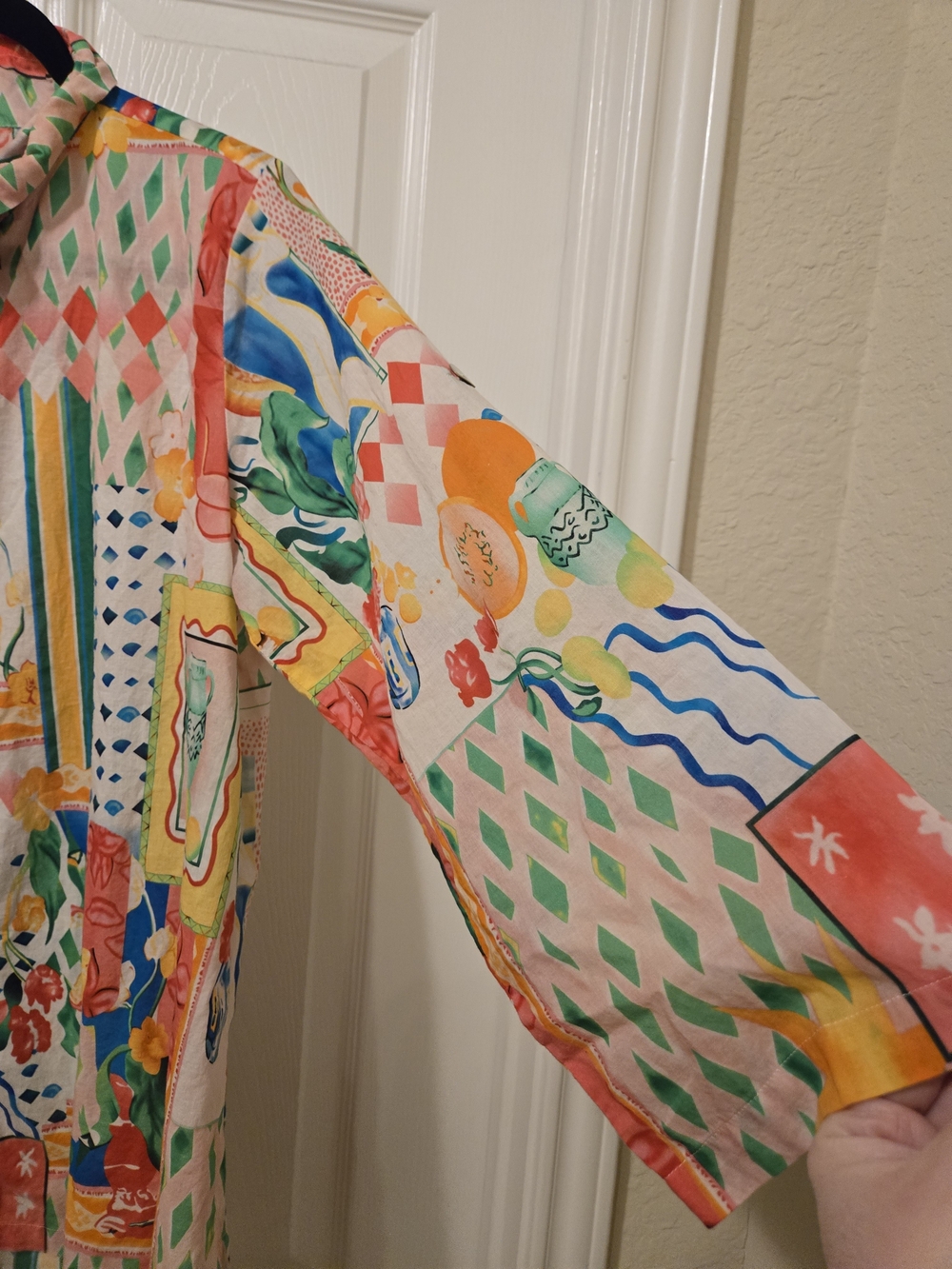 Abstract Multi-Color Button-Up Blouse - Zadri - Picture 3 of 7